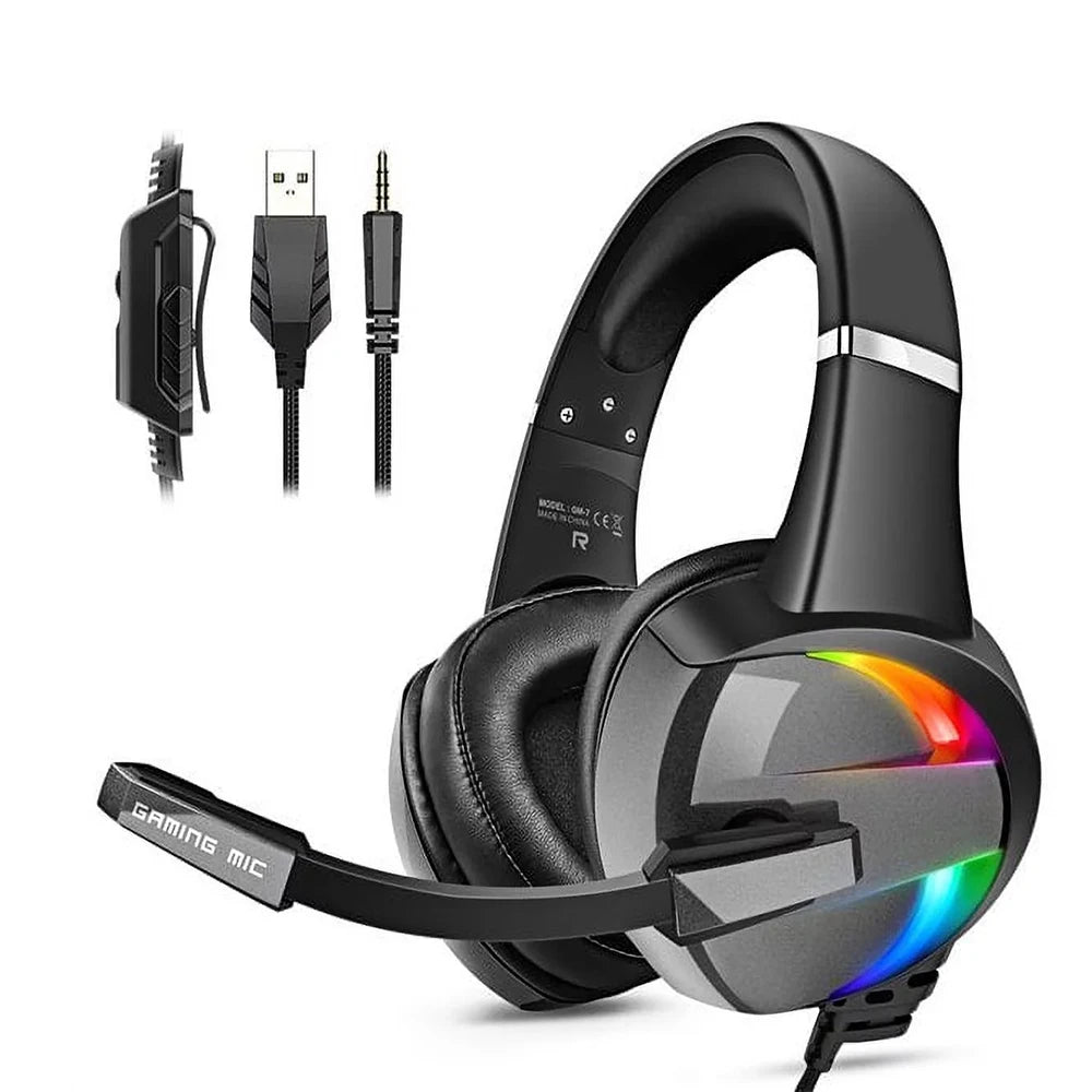 Casque Gaming filiaire : RGB  2.4 GHz & Bluetooth – Micro HD, Confort & Compatibilité (PC, PS5, Xbox, mobile)