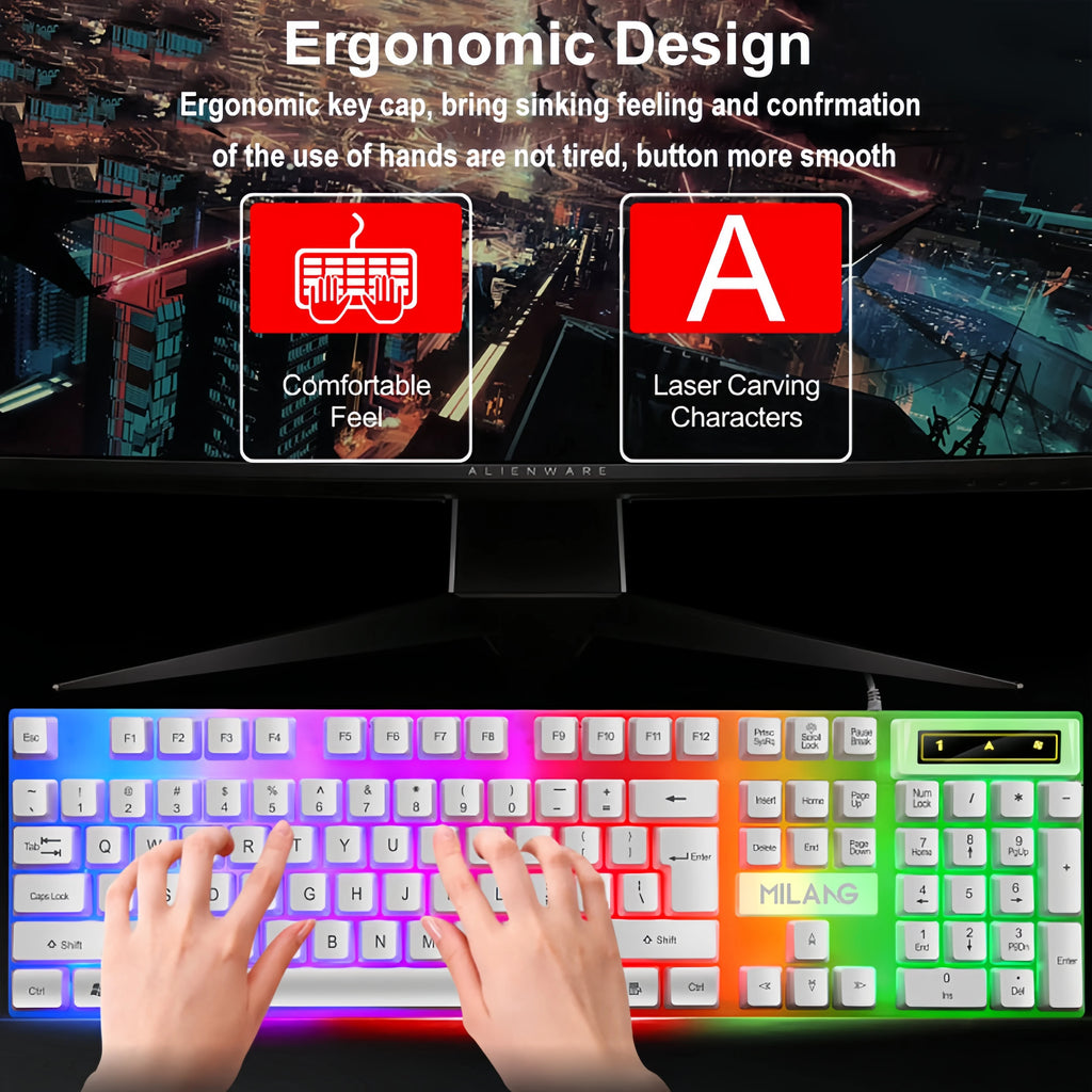 Mini Clavier Gaming 42 Touches – RGB Compact & Filaire – Parfait pour PC et Mac