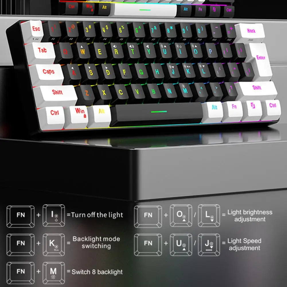 Clavier Mécanique 61 Touches – Éclairage RGB et Performance Ultime