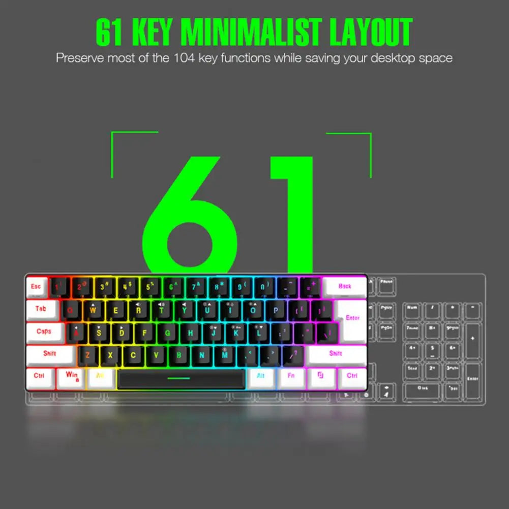 Clavier Mécanique 61 Touches – Éclairage RGB et Performance Ultime