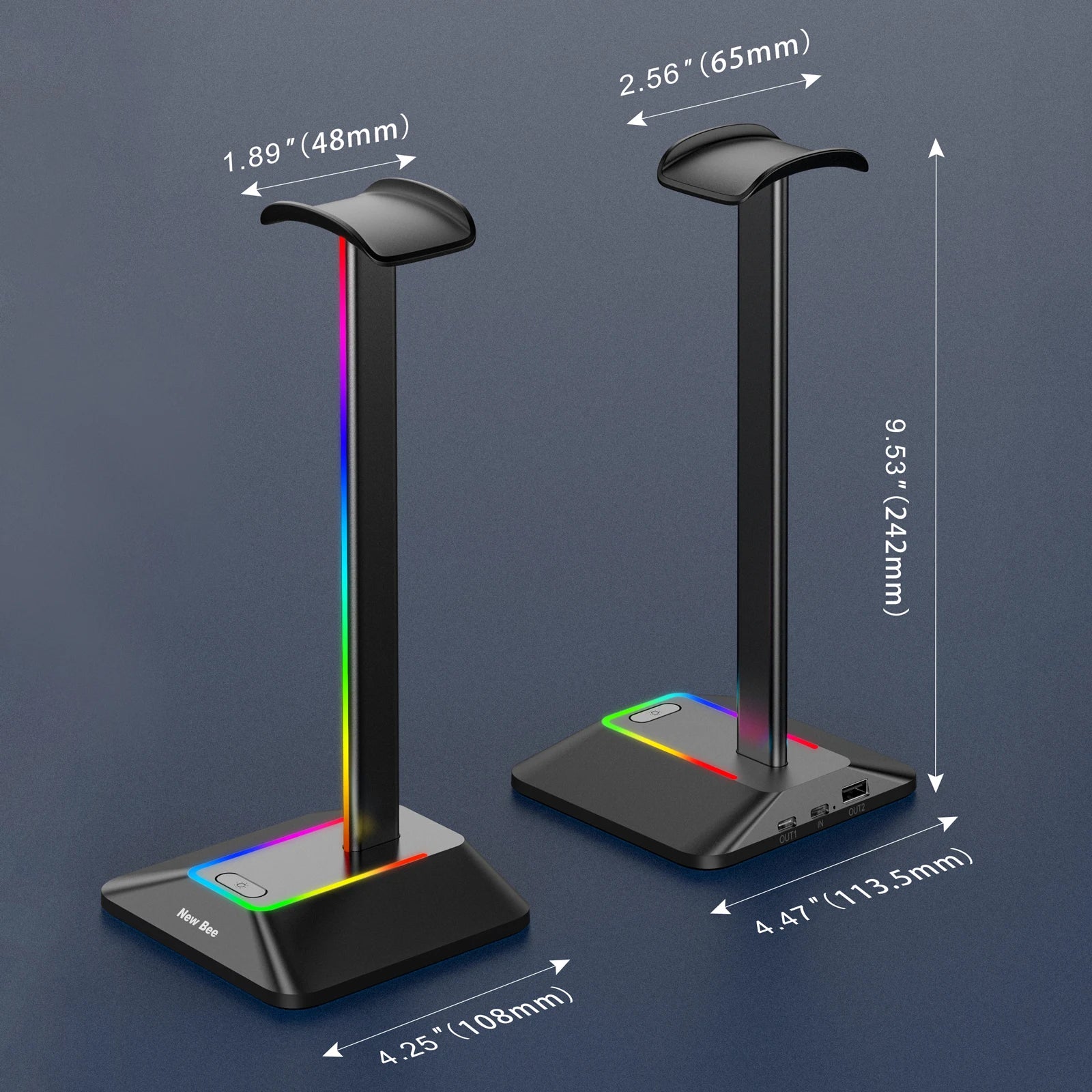 Support Casque Gamer RGB – 2 Ports USB, Design Futuriste & Base Antidérapante