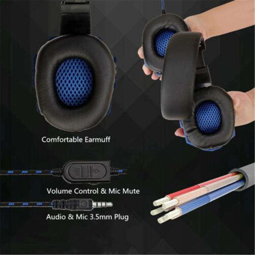 Casque Gaming : Filaire 1M / Basses renforcées / 20 000 Hz / Micro intégrer / Compatible PC, PS5, Xbox, Switch, Smartphone