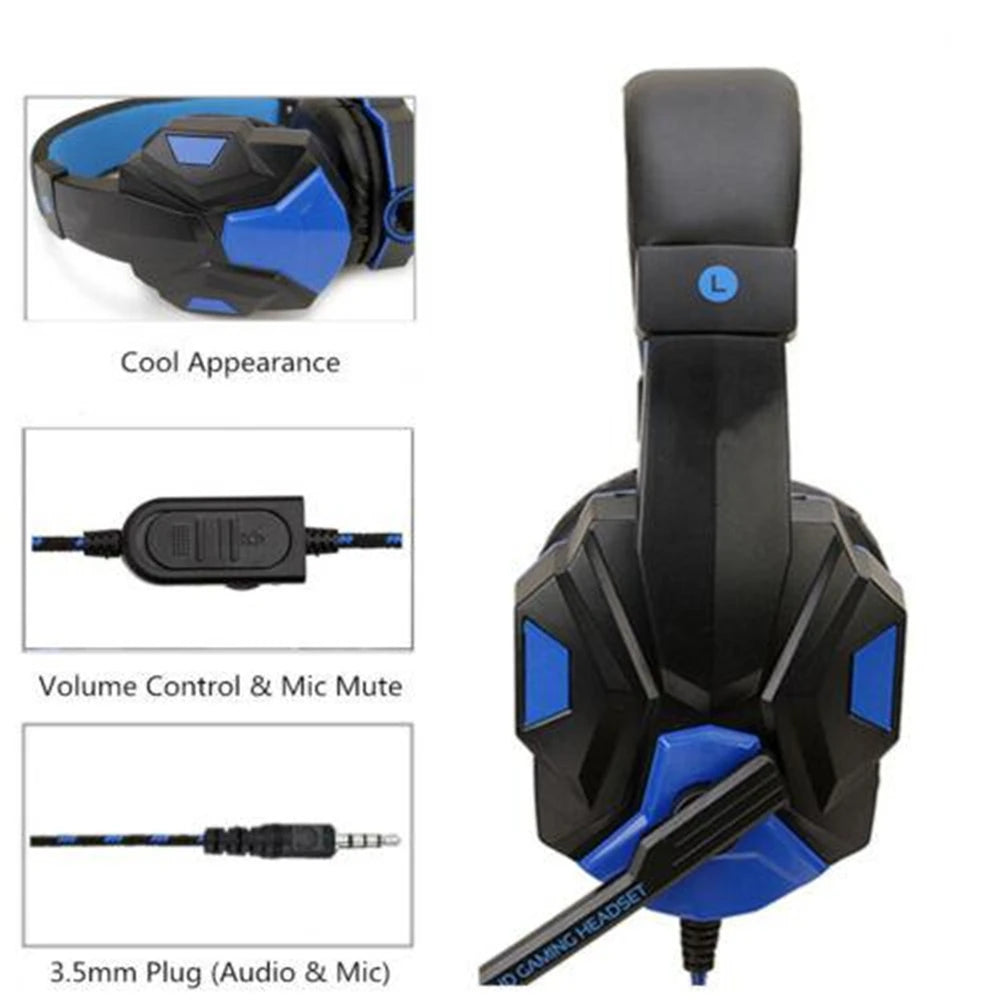 Casque Gaming : Filaire 1M / Basses renforcées / 20 000 Hz / Micro intégrer / Compatible PC, PS5, Xbox, Switch, Smartphone