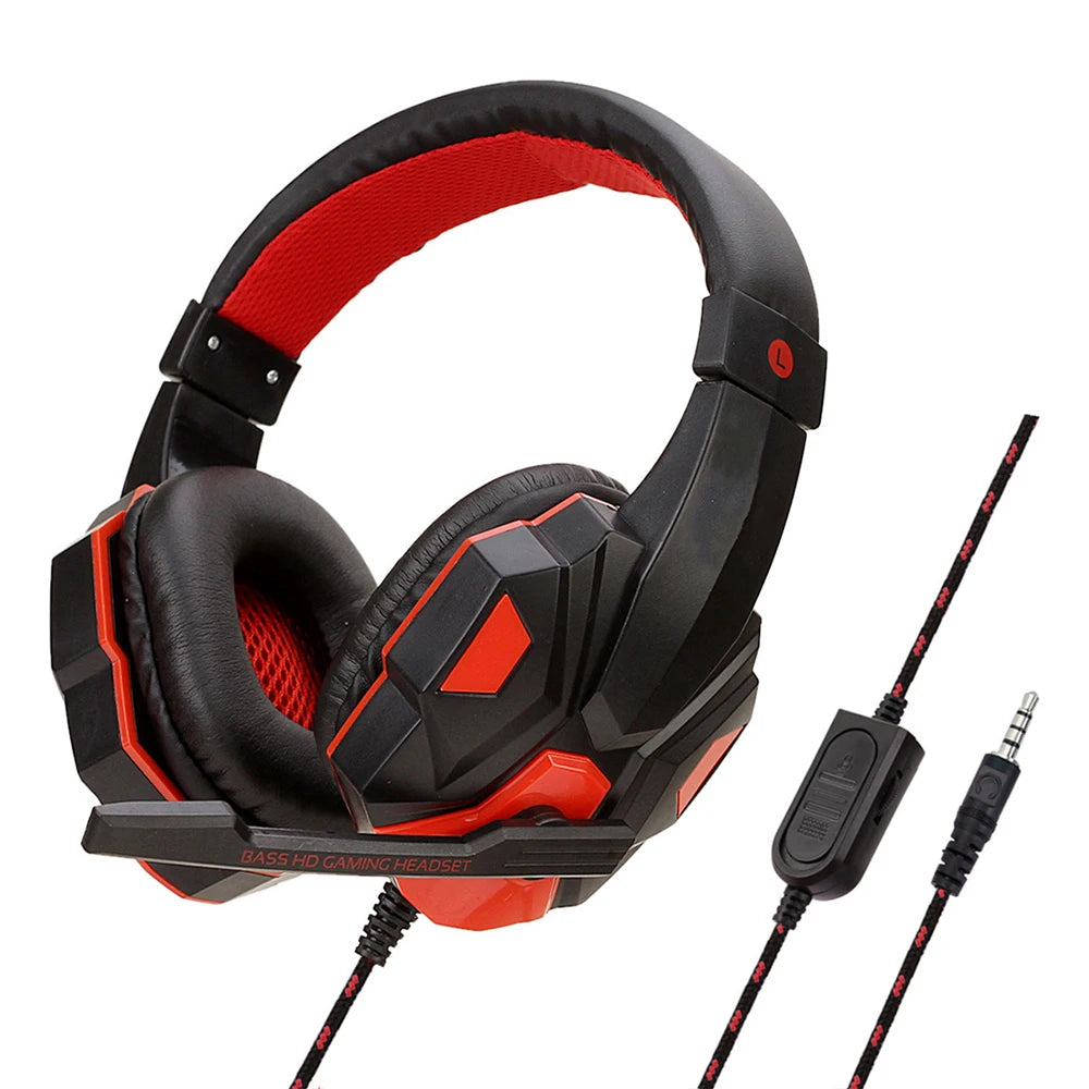 Casque Gaming : Filaire 1M / Basses renforcées / 20 000 Hz / Micro intégrer / Compatible PC, PS5, Xbox, Switch, Smartphone